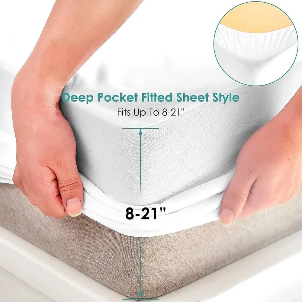 New QUEEN 2 Pack Waterproof Mattress Protector Mattress Protector Cover Pad